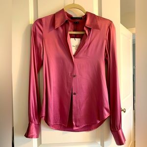 NWT Theory 100% Silk beautiful button down blouse